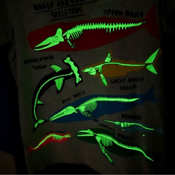 Mini Boden Glow In the Dark Shark Tee Shirt - Picture 2 of 4